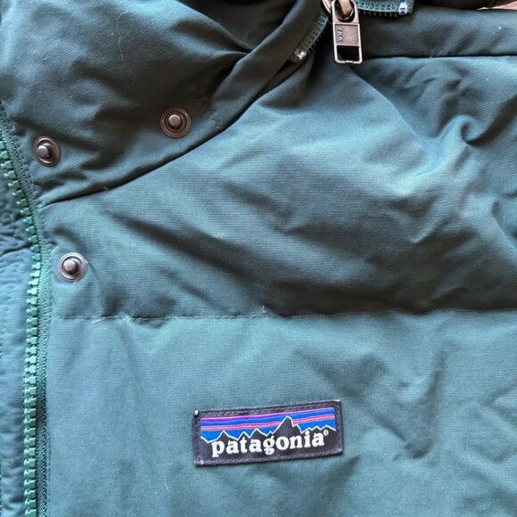 Patagonia Women's Downdrift Parka Small Full Length Hooded Down Jacket Green - Picture 5 of 7